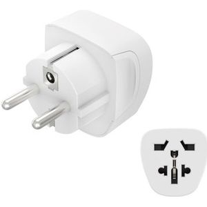 Hama - Reisadapter Type E En F - Universeel - Wit