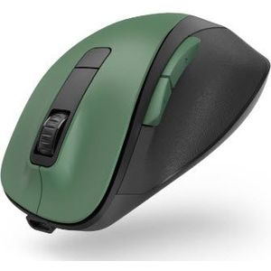 Hama Ergonomische muis (draadloze muis, 6 toetsen, 2,4GHz, BlueWave, 800/1200/1600dpi, optische muis draadloos, muis, ergonomisch, computermuis, voor laptop/pc, batterij, rechtshandig), bosgroen