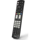 Hama Universele afstandsbediening voor Philips TV's (infrarood, leerbaar, lichtgevende toetsen, slimme knop, Easy Modefunctie, ergonomische hoofdtoetsen, 10 m bereik) zwart