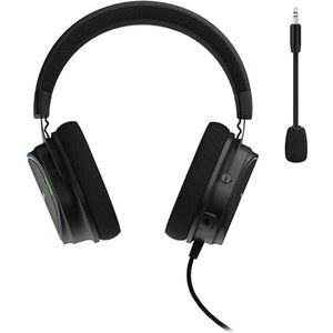 uRage Gaming headset SoundZ 800.7.1 V2, 7.1 virtual surround sound, bekabelde multi-platform hoofdtelefoon voor PS5/PC, 2 m USB-kabel, zwart