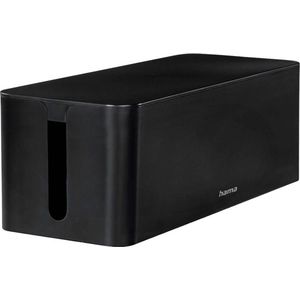 Hama Kabelbox, maxi (kabelbox voor stekkerdoos, eenvoudig kabelbeheer, voor kantoor, bureau, thuis, opslag van opladers, harde schijven enz., met rubberen voetjes) zwart