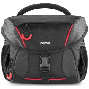 Hama DSLR-cameratas met accessoires, camerastatiefhouder, regenhoes, gevoerd, draaggreep, rolriem, eenvoudige bodem, Rood, Modern