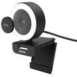 Hama - C-850 Pro QHD Webcam - Zwart - Inclusief Ringlamp en Afstandsbediening