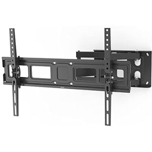 Hama TV muurbeugel draaibaar, kantelbaar, uittrekbaar (tv-muurbeugel 32-84 inch, VESA 100x100 tot VESA 600x400, tot 50kg, 2 armen, 3 scharnieren, met Fischer-pluggen en boorsjabloon) zwart