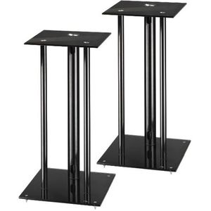 Luidsprekerstandaarden - Zwart Glas - Set van 2 - Voor Harde Geluidservaring