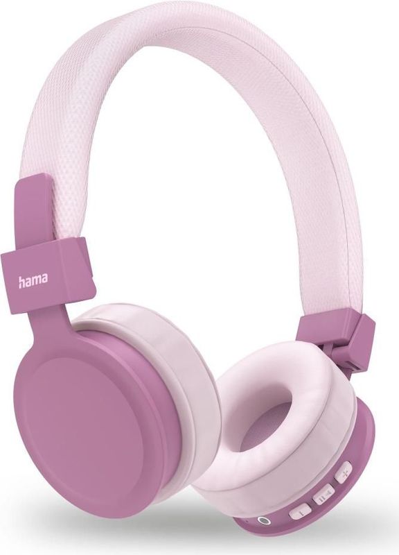 Hama Draadloze over-ear hoofdtelefoon (true wireless, microfoon, bluetooth, stereo, knoppen, kleine schelpen, verstelbare hoofdband) roze