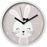 hama Wanduhr Maui grau weiß Kunststoff, Ø 25,0 cm