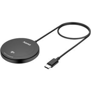 Hama Qi2 draadloze oplaadpad, 15 W, draadloze snellader, magnetisch, zwart