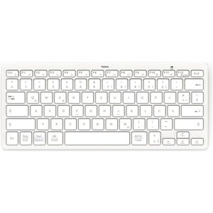 Hama Bluetooth mini-toetsenbord Travel 400 voor tablets, draadloos, WS, QWERTZ DE (00125133) (DE, Draadloze), Toetsenbord, Grijs, Wit