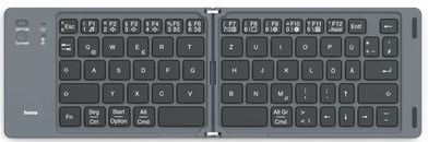 Hama Travel 450 QWERTZ Duits Bluetooth Zwart, Donkergrijs
