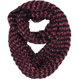 Loop Sjaal RITA - Donkerrood / Multicolor - Dames - Acryl / Polyester - Ronde sjaal