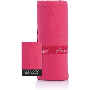 Microvezel strandhanddoek & badhanddoek XXL 160 x 80 cm roze - strandhanddoek voor dames en meisjes, sneldrogend, licht, groot - microvezel sporthanddoeken voor yoga, reizen en wandelen