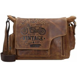Greenburry Vintage Café Racer Messenger Leer 39 cm  bruin