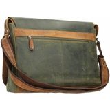 Billy the Kid Hunter Messenger Leer 38 cm laptopvak khaki-brown