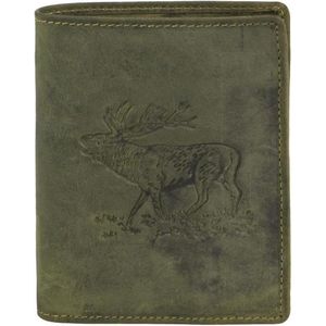 Greenburry - Vintage animal wallet - stag - men - olive