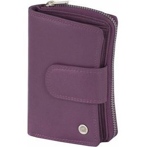 Greenburry Sponsachtig portefeuille leer 8,5 cm purple