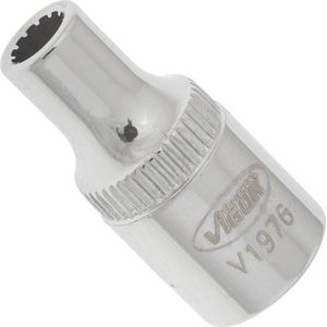 Vigor Multiprofiel-dopsleutel multiprofiel V2000 ∙ vierkant hol 12,5 mm (1/2 inch) ∙ Sleutelbreedte: 22 ∙ Totale lengte: 38,1 mm, 1 stuk.