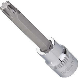Vigor Binnenvierkantaandrijving 12,5 = 1/2 inch ribe schroevendraaier-inzetstuk voor binnenwigprofiel, sleutelbreedte: M 7 ∙ Totale lengte: 100 mm, 1 stuk, V2213