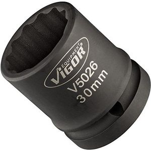Vigor - V5026 - Dopsleutelinzet - Extra Dunwandig - Vierkantaandrijving 20 mm - Buiten-Dubbel-Zeskant Profiel 30 mm