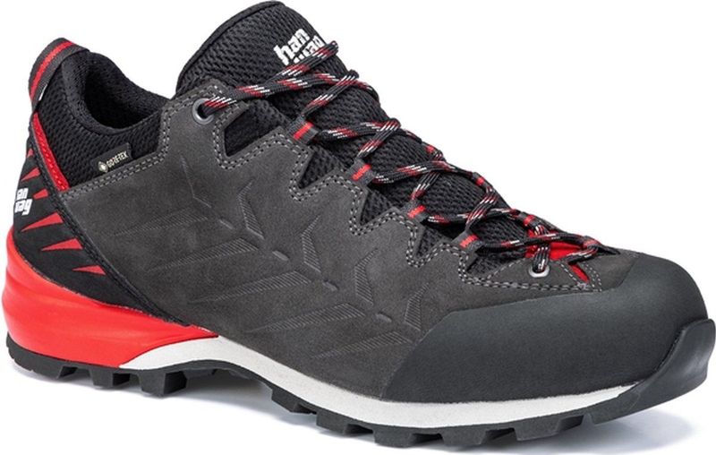 Hanwag - Makra Pro Low GTX - Trailrunningschoen - Asphalt Red - Multifunctioneel, Vibram Loopzool