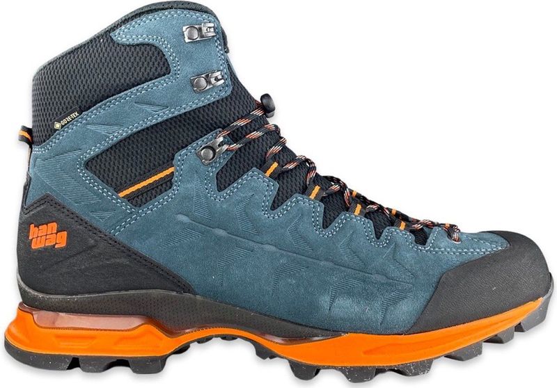 Hanwag - Heren wandelschoenen - Makra Trek Gtx Steel/Orange voor Heren - Maat 9 UK - Grijs