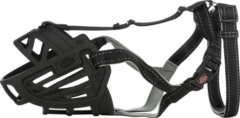 Trixie Muilkorf - Muzzle Flex Silicone - Zwart - Maat L - Snuit Omtrek 31 cm