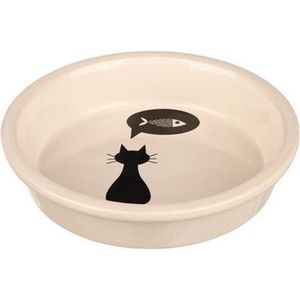 Trixie - Voerbak - Keramiek - Wit met Zwart Motief - 250 ml