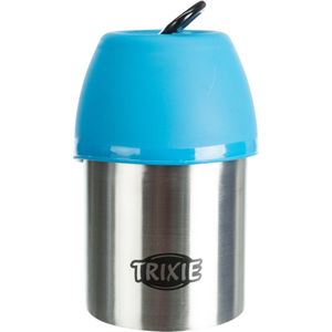 Trixie drinkfles rvs met plastic drinkbakje - 300 ML