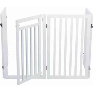 Trixie Hondenhek Met Deur Wit - 60-160 X 81 CM