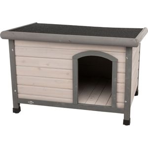 TRIXIE Natura Classic hondenhok, plat, grijs, maat S-M, 85 x 58 x 60 cm