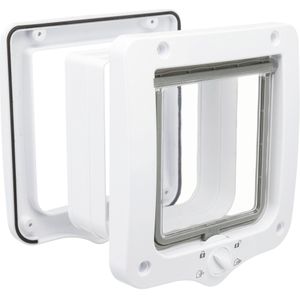 Trixie - 4-Weg Kattenluik - Met Tunnel - Wit - 22X20 cm