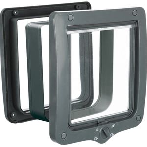 Trixie - 4-Weg Kattenluik - XL - Met Tunnel - Grijs - 28X24 cm