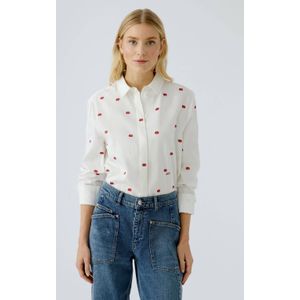 OUI - Blouse - Wit - 100% Katoen - Knoopsluiting