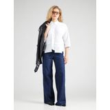 OUI - Bandplooi Jeans - Donkerblauw - Wide Leg - Mid Waist - Lang