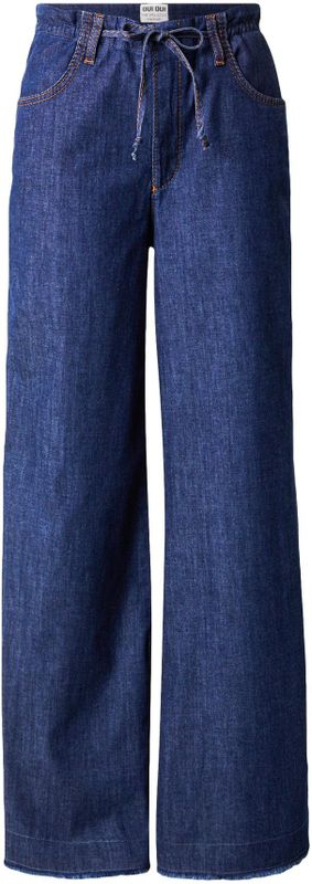 OUI - Bandplooi Jeans - Donkerblauw - Wide Leg - Mid Waist - Lang