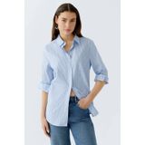 Oui - Overhemdblouse - Regular Fit - Katoenmix - Verlengde Achterkant