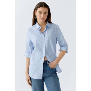 Oui - Overhemdblouse - Regular Fit - Katoenmix - Verlengde Achterkant