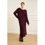 OUI - A-lijn Rok - Donkerrood