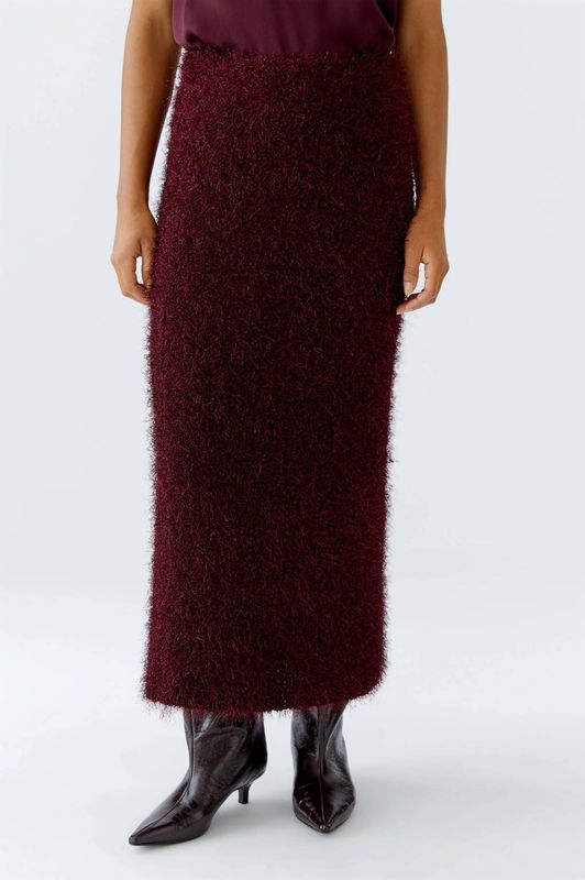 OUI - A-lijn Rok - Donkerrood