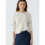 OUI - Grof Gebreide Trui - Ecru