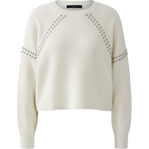 OUI - Grof Gebreide Trui - Ecru