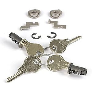 Racktime Uniseks - volwassenen RT Secureit Sidebag pair, zilver, set van 2/4 sleutels