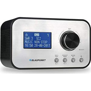 BLAUPUNKT CLRD 30 wekkerradio, digitale DAB+ radio, klok met USB-oplaadfunctie, twee tijden, sluimerfunctie en slaaptimer, 6 W RMS, RDS (zenderweergave) zwart