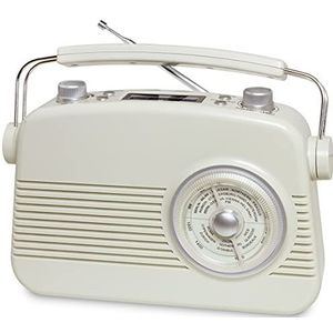 TERRIS, VDR 692, Vintage AA8 radio, draagbare nostalgische retro radio met de modernste smartphone-connectiviteit incl. Bluetooth, AUX-IN & DAB+, muziek luisteren met een uniek geluid, beige