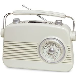 TERRIS, VDR 692, vintage radio AA8, retro nostalgische draagbare telefoon met moderne smartphone-connectiviteit met Bluetooth, AUX IN & DAB+, muziek luisteren met uniek geluid, beige