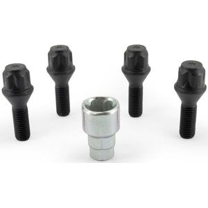 Wielschroef - Zwart - M12x1,5 - Aantal 4