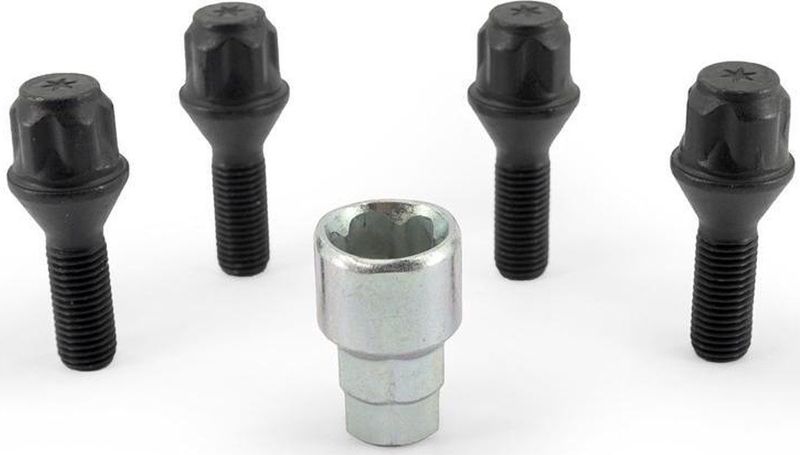 Wielschroef - Zwart - M12x1,5 - Aantal 4