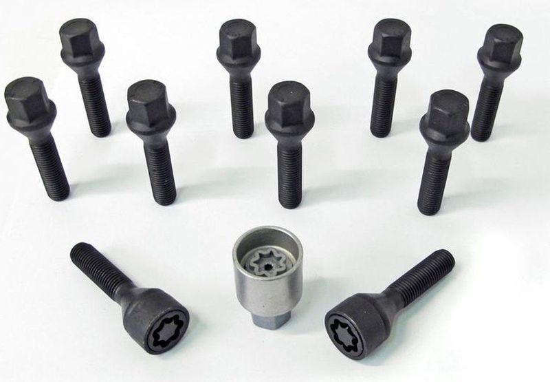 Wielbevestiging - Wielschroef - Zwart - M12x1,5 - 10 Stuks