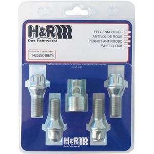 H&R Wielslotenset M14x1.50x28mm Konisch - 4 Slotbouten IncAdapter