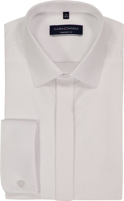 Casa Moda - Gala - Overhemd - Wit - Lange Mouw - 100% Katoen - Kent Kraag - Poplin